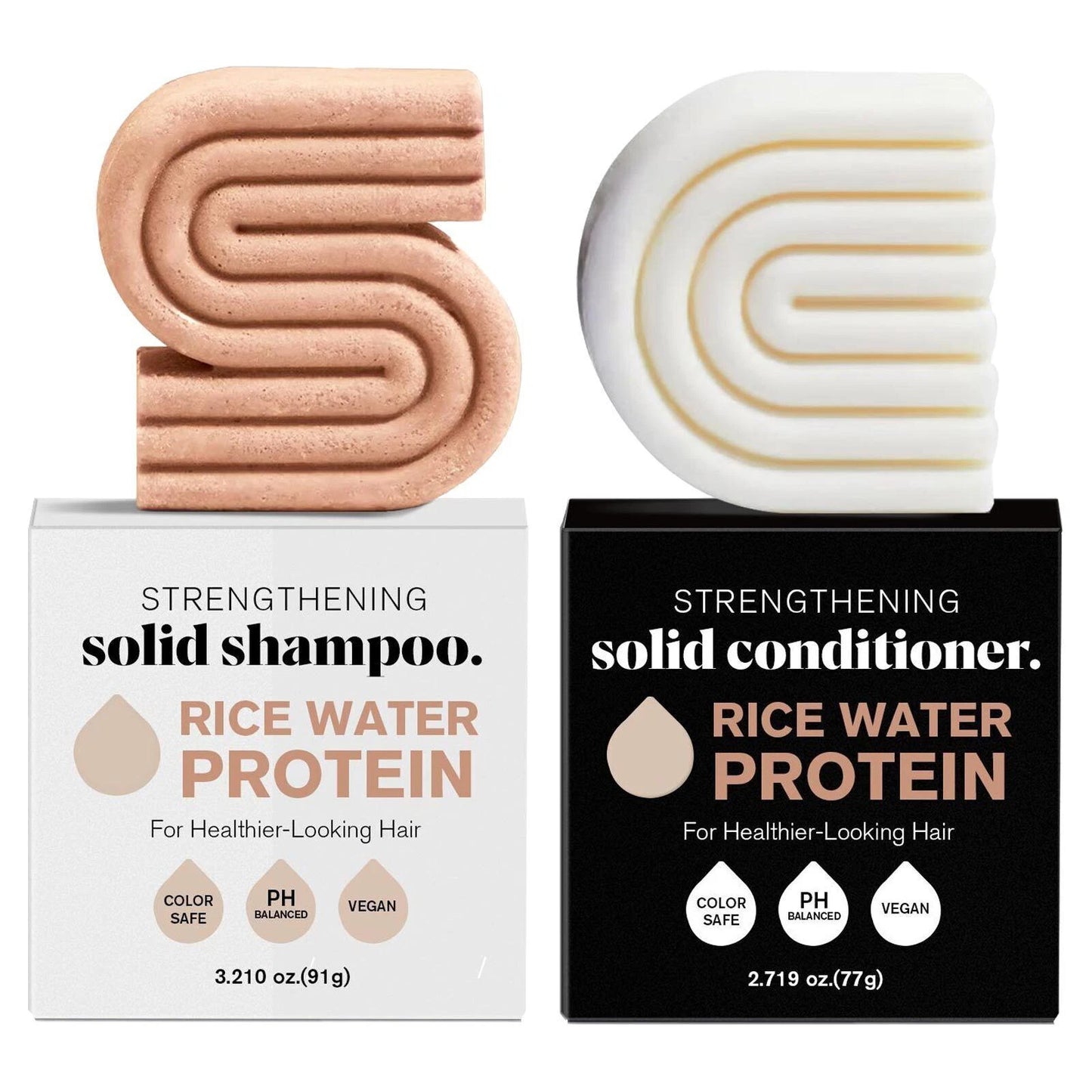 Rice Water Shampoo & Conditioner Bar Combo for Hair Growth