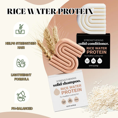 Rice Water Shampoo & Conditioner Bar Combo for Hair Growth
