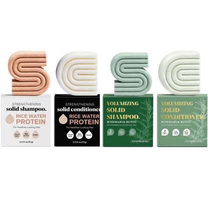 Rice Water Shampoo & Conditioner Bar Combo for Hair Growth