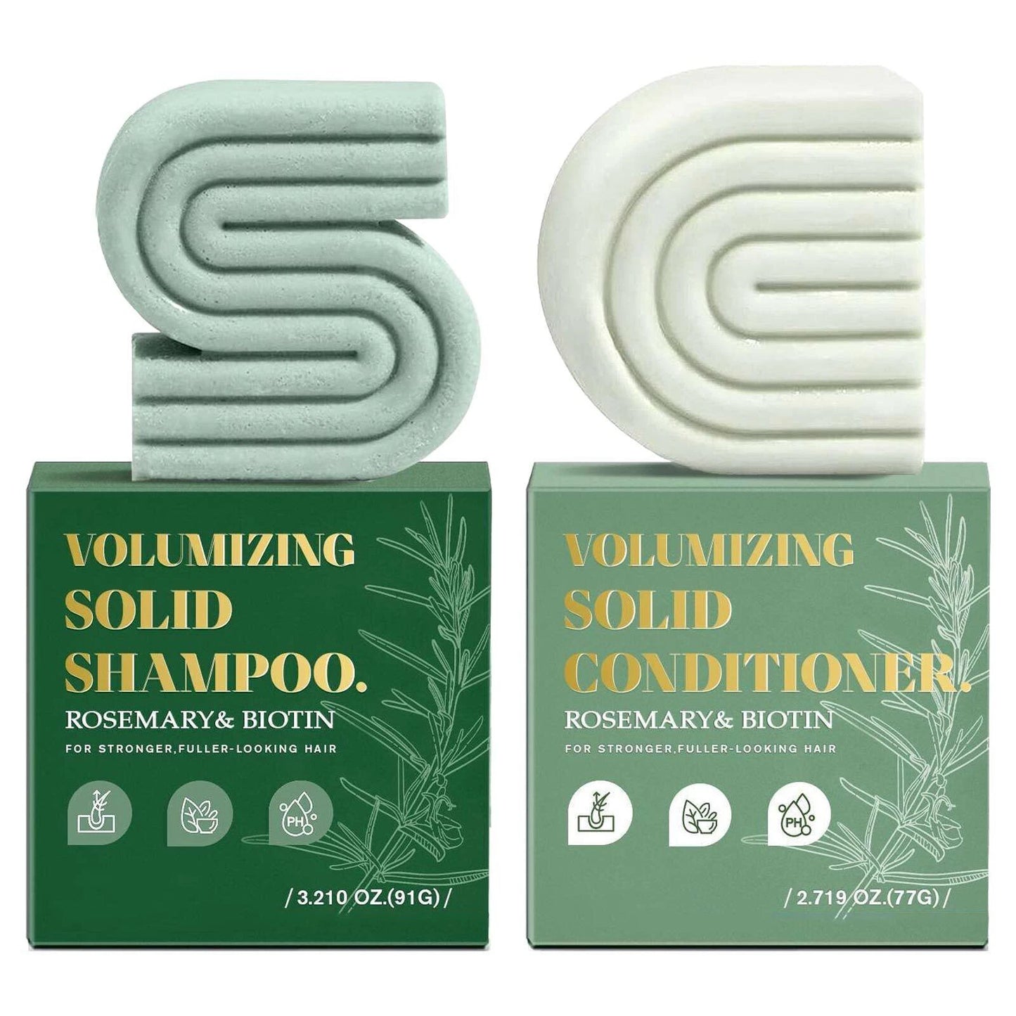 Rice Water Shampoo & Conditioner Bar Combo for Hair Growth
