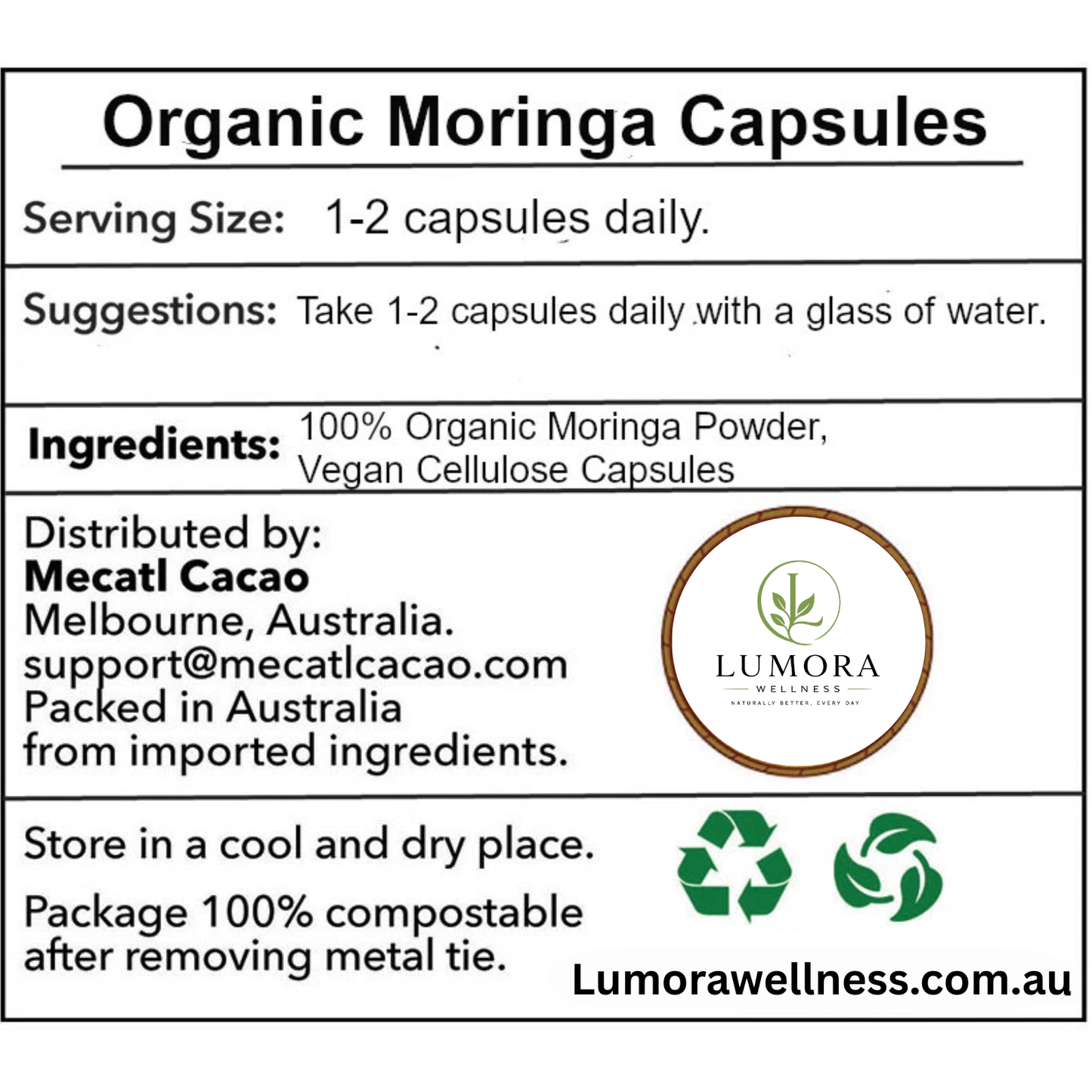 Organic Moringa Capsules