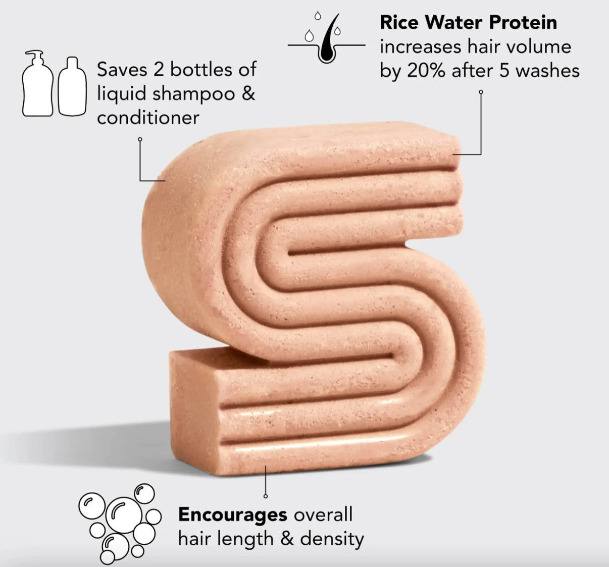Rice Water Shampoo & Conditioner Bar Combo for Hair Growth